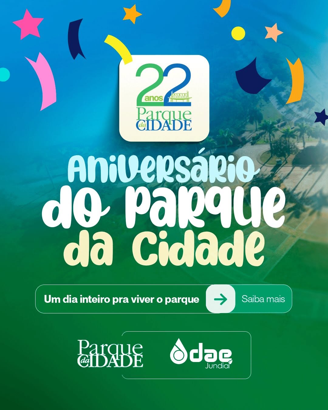 Aniversário do Parque da Cidade, em Jundiaí, terá dia inteiro de festa, música e lazer para toda a família