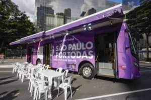 Jundiaí recebe o ônibus “SP Por Todas” e leva acolhimento e orientação gratuita para mulheres nos dias 16 e 17 de agosto