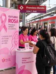 Outubro Rosa: TIC Trens promove “Blitz da Saúde da Mulher” na Linha 7-Rubi